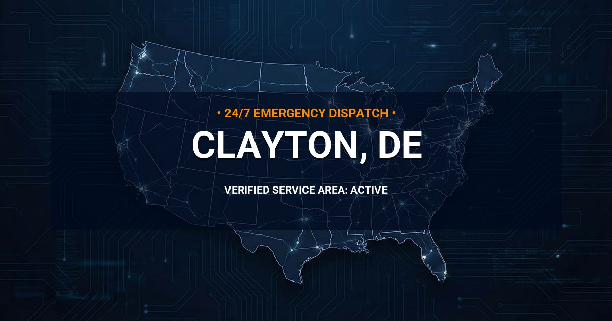 Emergency Plumbing Dispatch Map for Plumbing Services: Clayton, DE