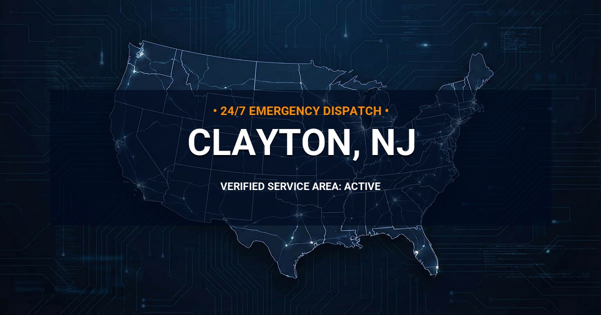 Emergency Plumbing Dispatch Map for Plumbing Services: Clayton, NJ