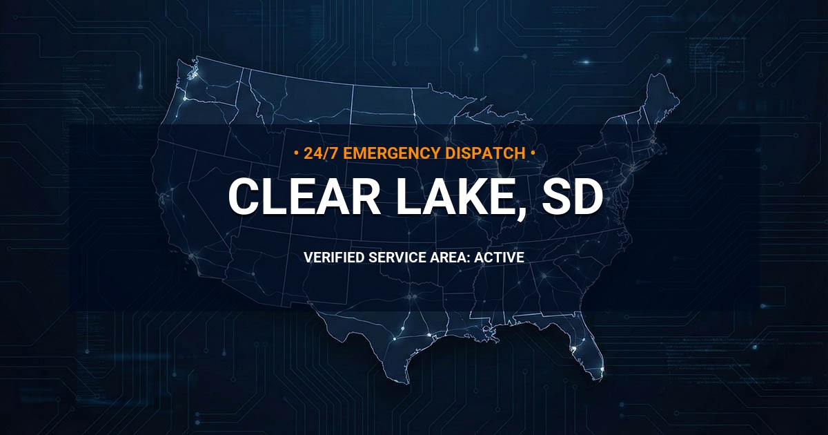 Emergency Plumbing Dispatch Map for Plumbing Services: Clear Lake, SD