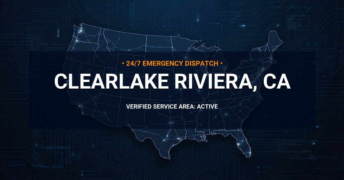 Emergency Plumbing Dispatch Map for Plumbing Services: Clearlake Riviera, CA