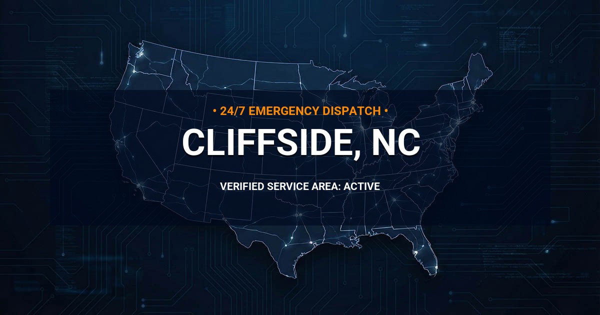 Emergency Plumbing Dispatch Map for Plumbing Services: Cliffside, NC