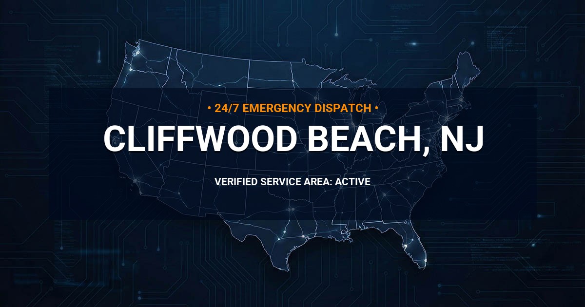 Emergency Plumbing Dispatch Map for Plumbing Services: Cliffwood Beach, NJ