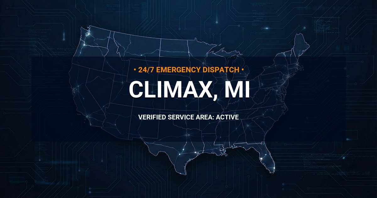 Emergency Plumbing Dispatch Map for Plumbing Services: Climax, MI