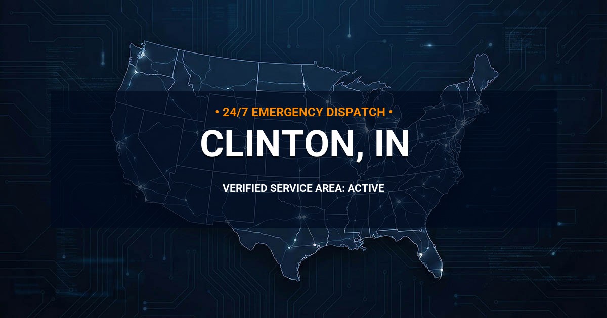 Emergency Plumbing Dispatch Map for Plumbing Services: Clinton, IN