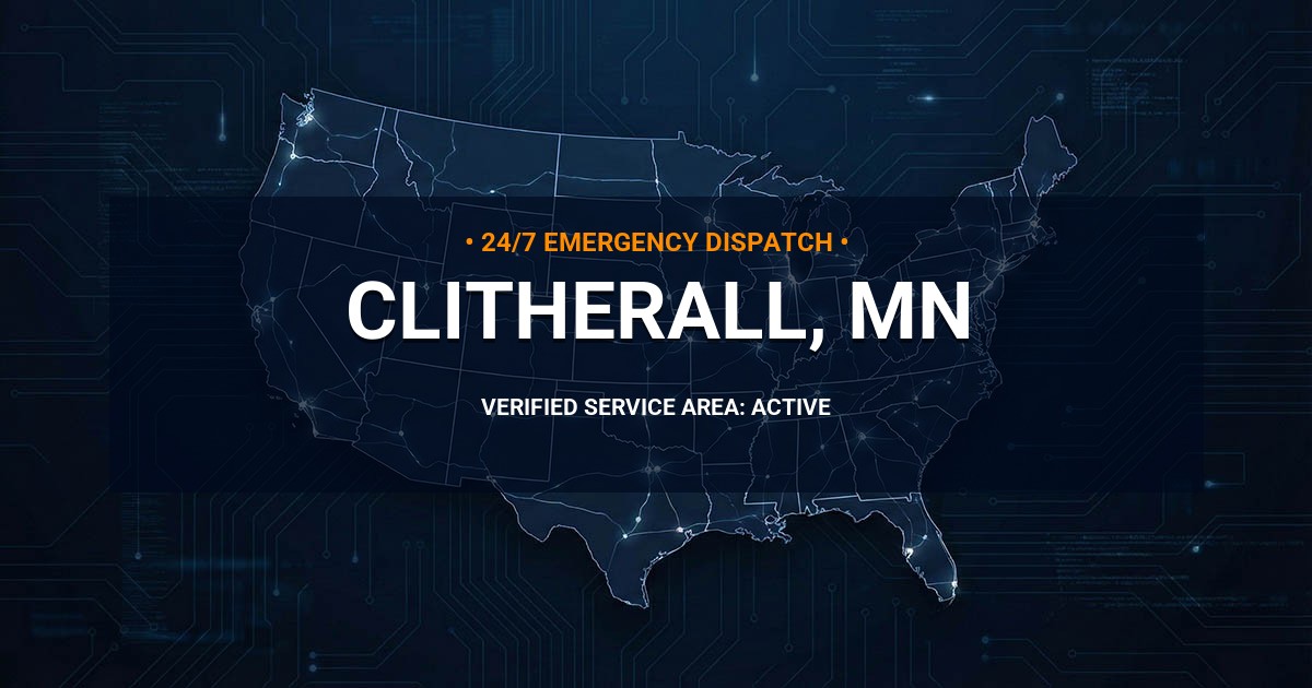 Emergency Plumbing Dispatch Map for Plumbing Services: Clitherall, MN