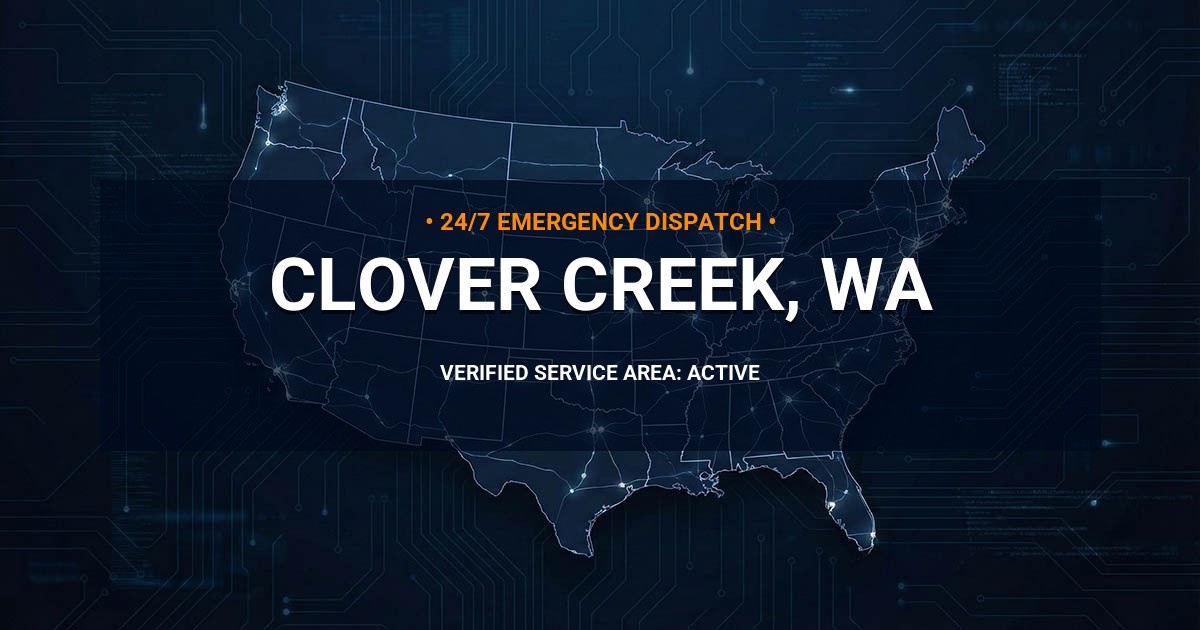 Emergency Plumbing Dispatch Map for Plumbing Services: Clover Creek, WA