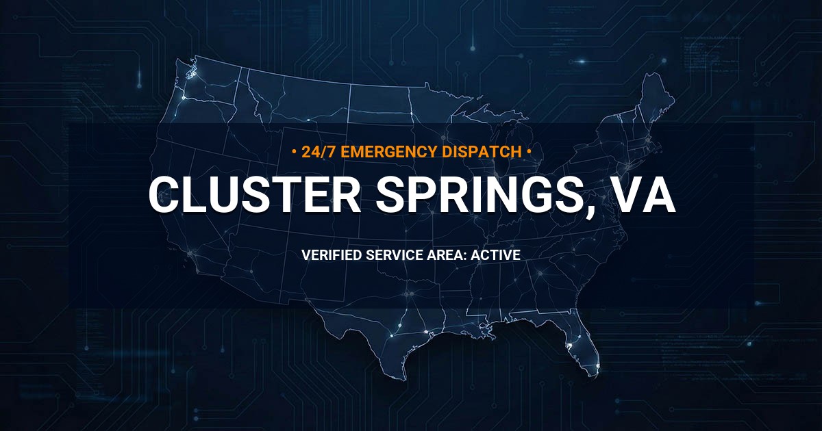 Emergency Plumbing Dispatch Map for Plumbing Services: Cluster Springs, VA