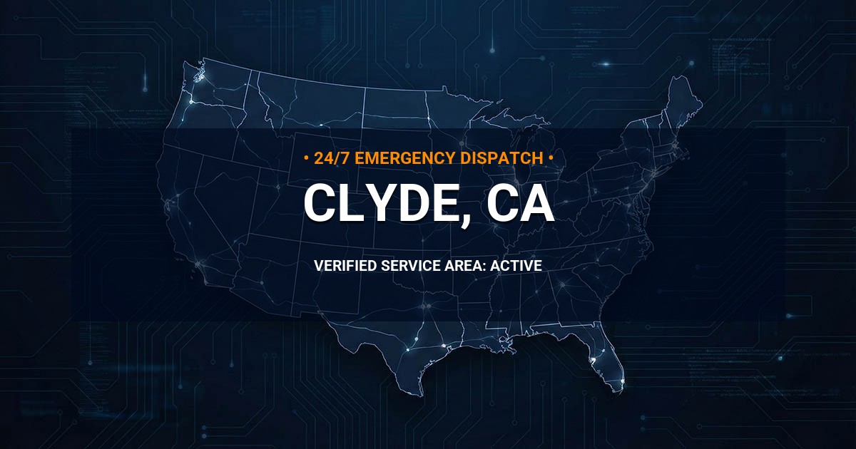 Emergency Plumbing Dispatch Map for Plumbing Services: Clyde, CA