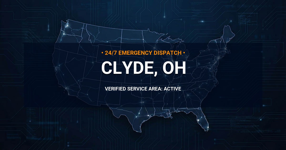 Emergency Plumbing Dispatch Map for Plumbing Services: Clyde, OH