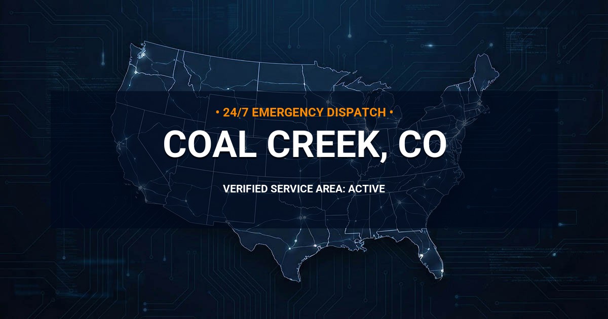 Emergency Plumbing Dispatch Map for Plumbing Services: Coal Creek, CO