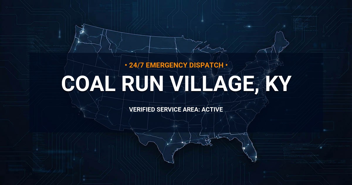 Emergency Plumbing Dispatch Map for Plumbing Services: Coal Run Village, KY