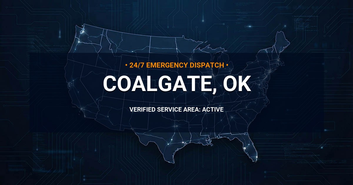 Emergency Plumbing Dispatch Map for Plumbing Services: Coalgate, OK