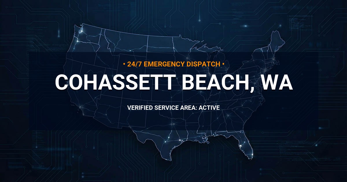 Emergency Plumbing Dispatch Map for Plumbing Services: Cohassett Beach, WA