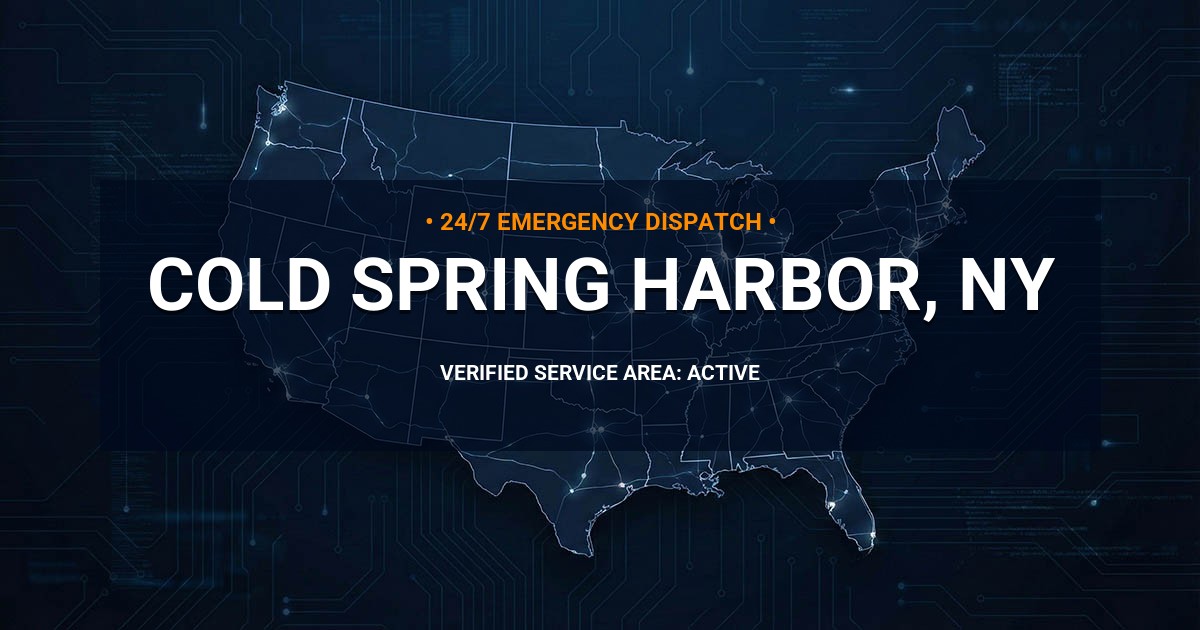 Emergency Plumbing Dispatch Map for Plumbing Services: Cold Spring Harbor, NY