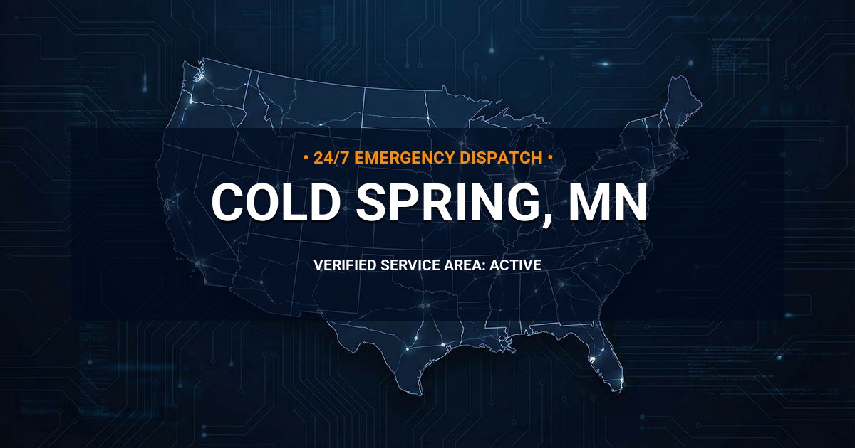 Emergency Plumbing Dispatch Map for Plumbing Services: Cold Spring, MN