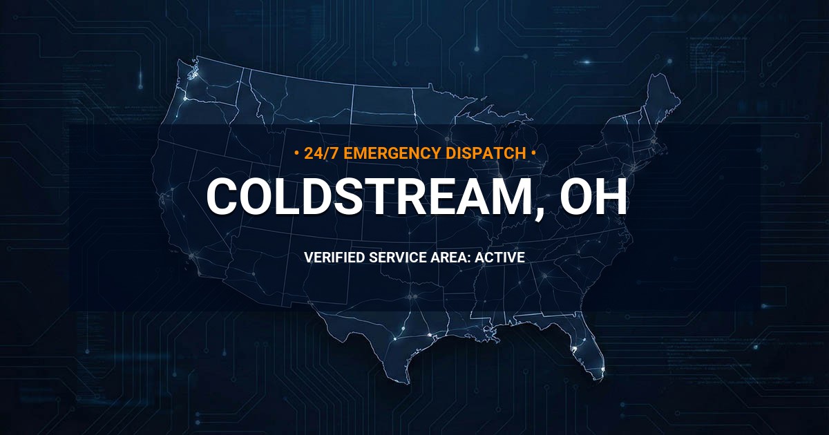 Emergency Plumbing Dispatch Map for Plumbing Services: Coldstream, OH