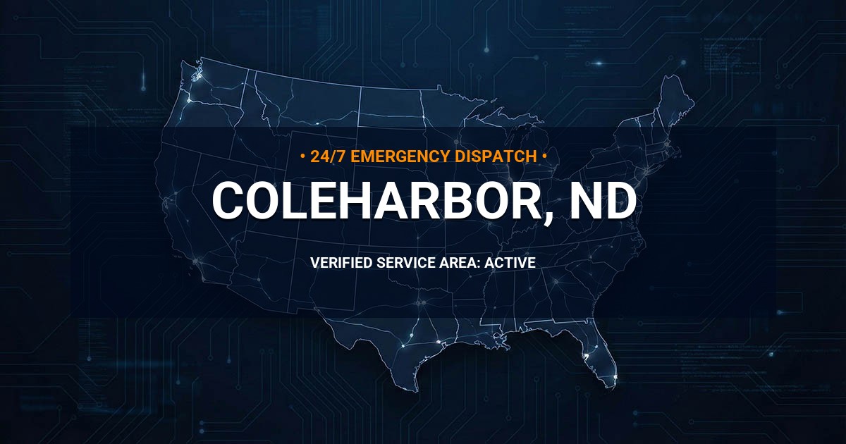 Emergency Plumbing Dispatch Map for Plumbing Services: Coleharbor, ND