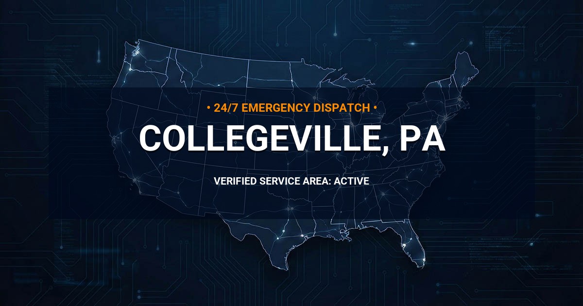 Emergency Plumbing Dispatch Map for Plumbing Services: Collegeville, PA