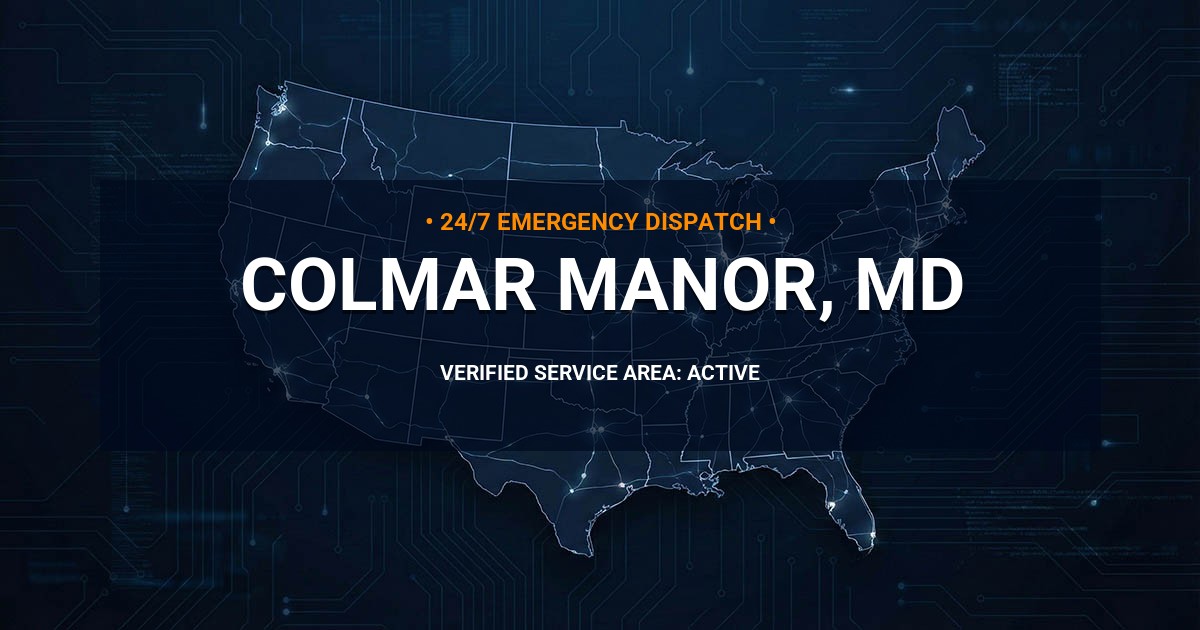 Emergency Plumbing Dispatch Map for Plumbing Services: Colmar Manor, MD