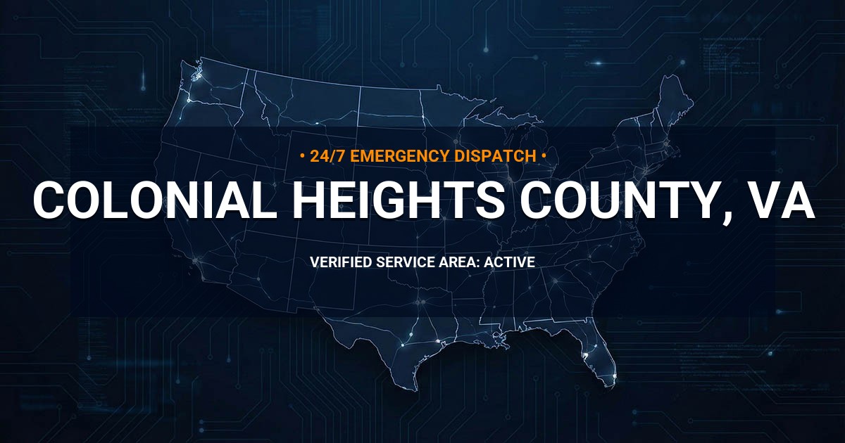 Emergency Plumbing Dispatch Map for Colonial Heights County Plumbing Logistics