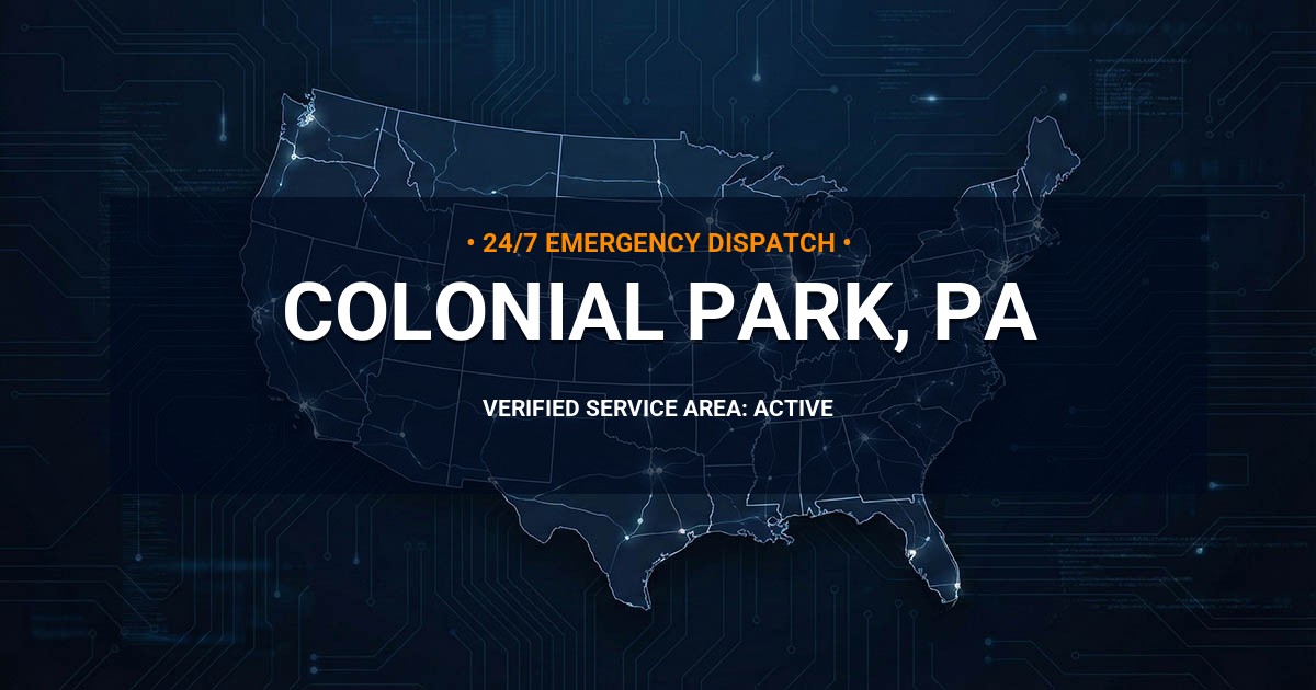 Emergency Plumbing Dispatch Map for Plumbing Services: Colonial Park, PA