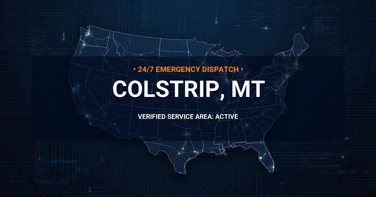 Emergency Plumbing Dispatch Map for Plumbing Services: Colstrip, MT