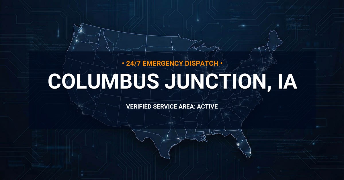 Emergency Plumbing Dispatch Map for Plumbing Services: Columbus Junction, IA