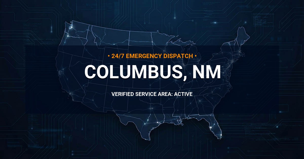 Emergency Plumbing Dispatch Map for Plumbing Services: Columbus, NM