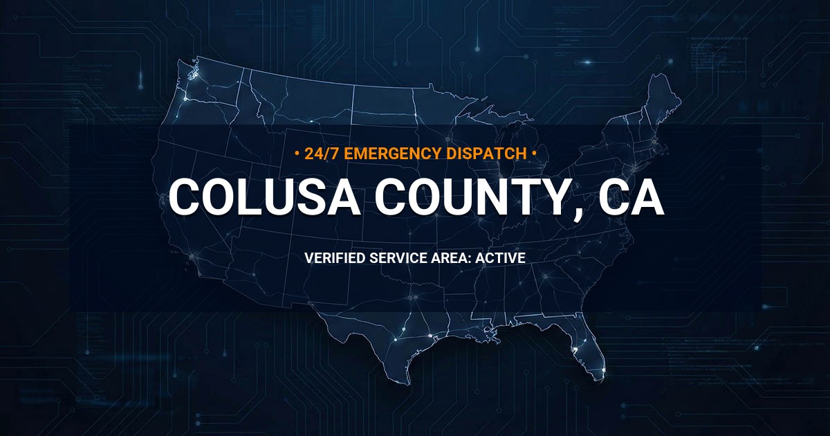 Emergency Plumbing Dispatch Map for Colusa County Plumbing Logistics