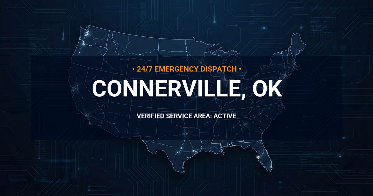 Emergency Plumbing Dispatch Map for Plumbing Services: Connerville, OK