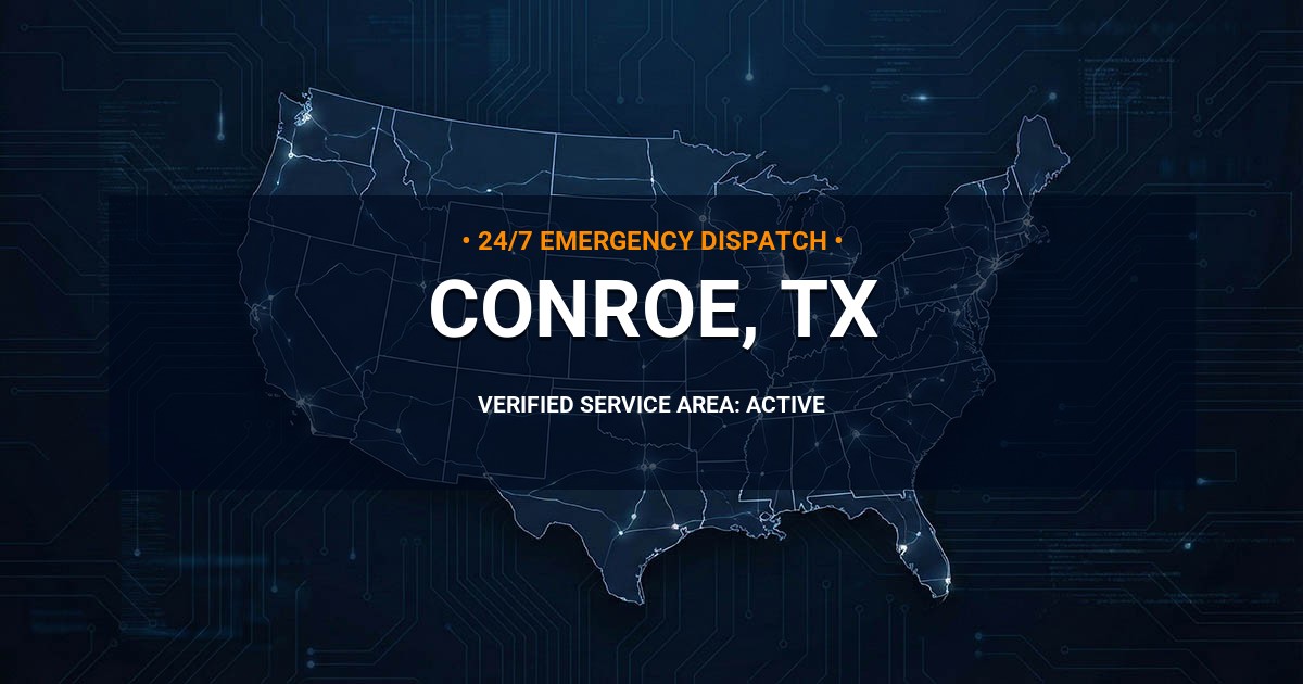 Emergency Plumbing Dispatch Map for Plumbing Services: Conroe, TX