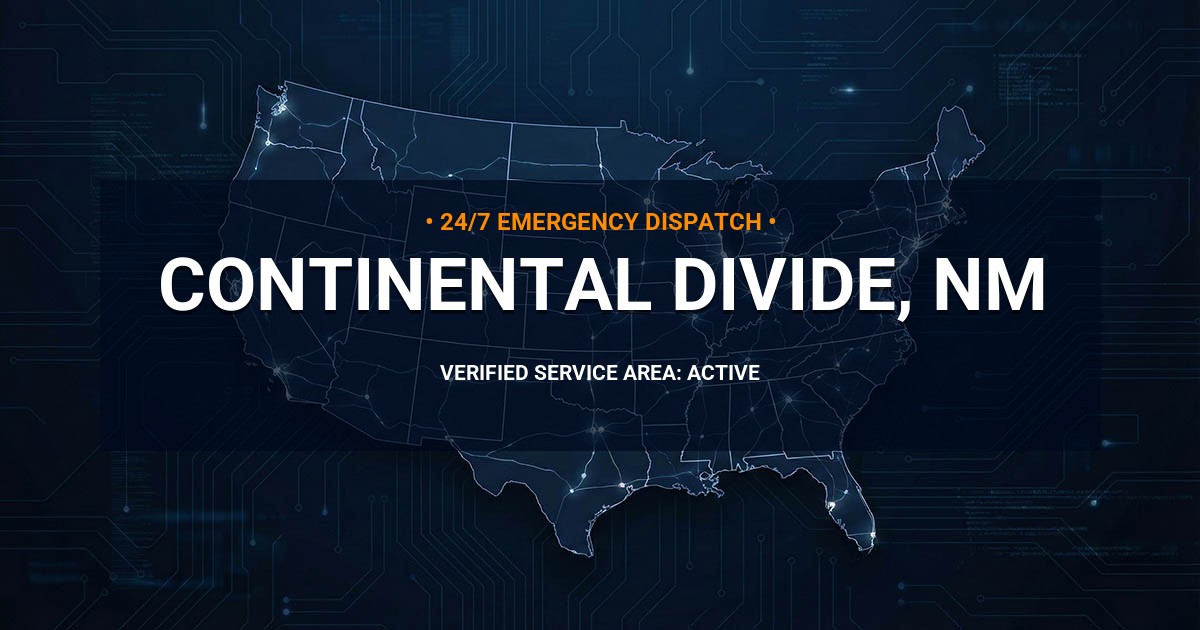 Emergency Plumbing Dispatch Map for Plumbing Services: Continental Divide, NM