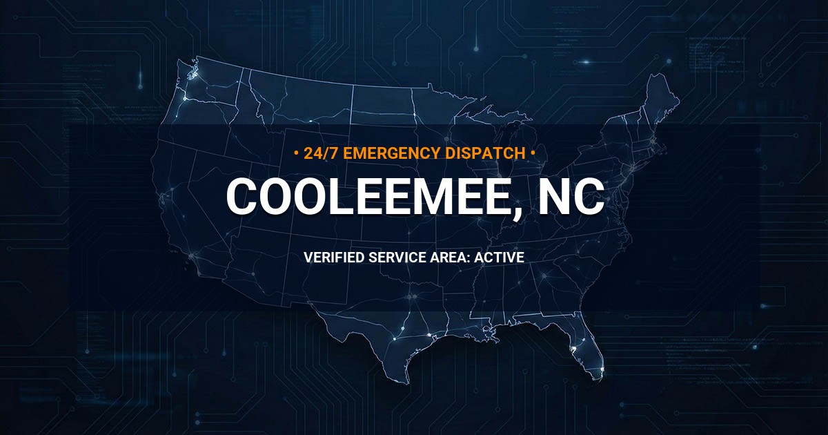 Emergency Plumbing Dispatch Map for Plumbing Services: Cooleemee, NC