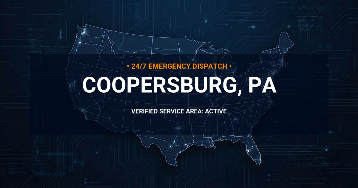 Emergency Plumbing Dispatch Map for Plumbing Services: Coopersburg, PA