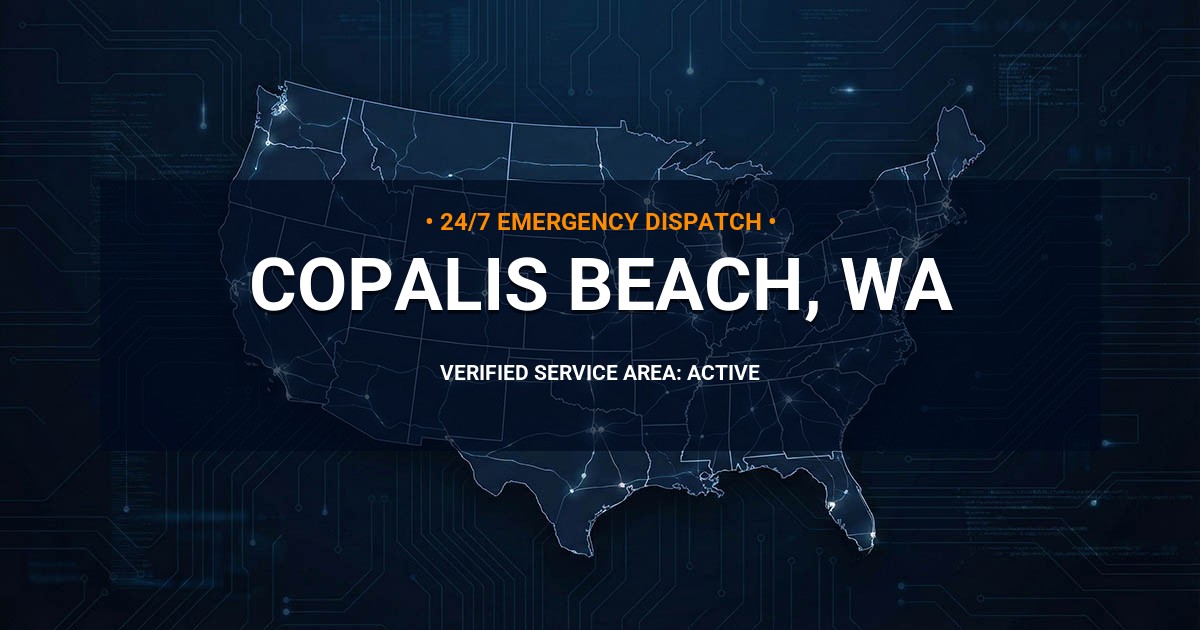 Emergency Plumbing Dispatch Map for Plumbing Services: Copalis Beach, WA