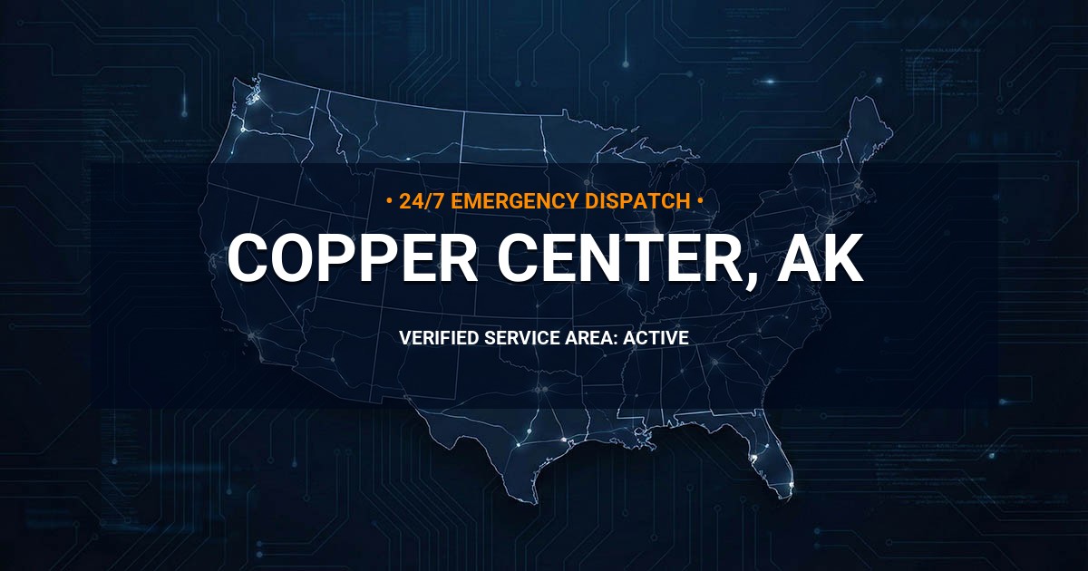 Emergency Plumbing Dispatch Map for Plumbing Services: Copper Center, AK