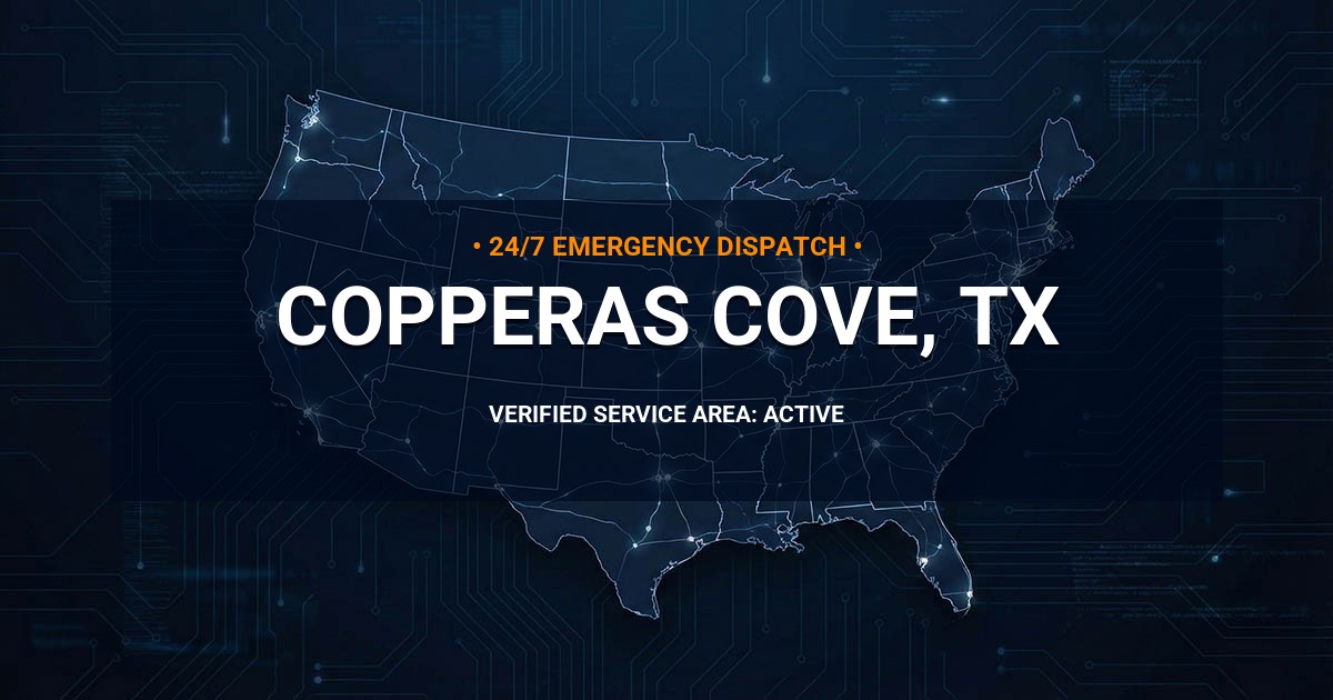 Emergency Plumbing Dispatch Map for Plumbing Services: Copperas Cove, TX