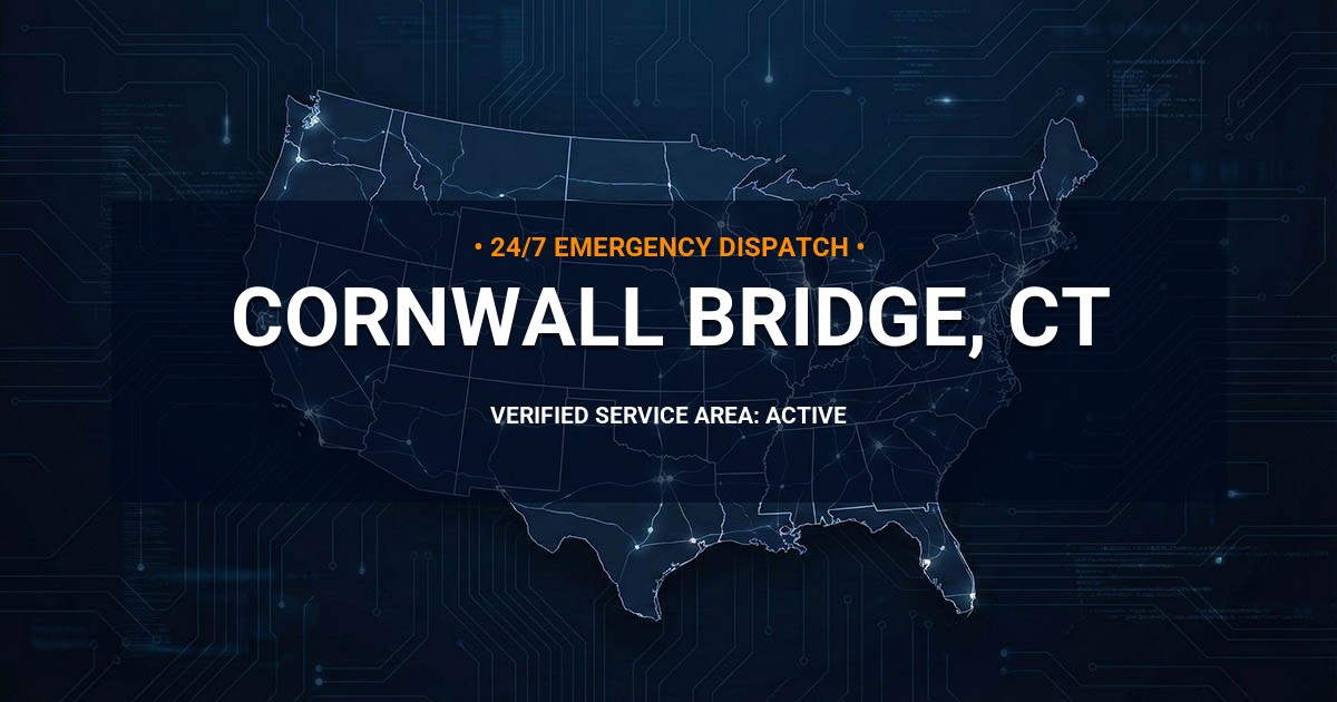 Emergency Plumbing Dispatch Map for Plumbing Services: Cornwall Bridge, CT