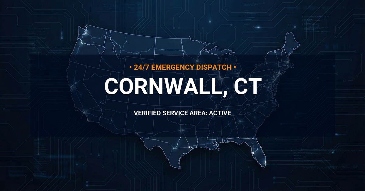 Emergency Plumbing Dispatch Map for Plumbing Services: Cornwall, CT