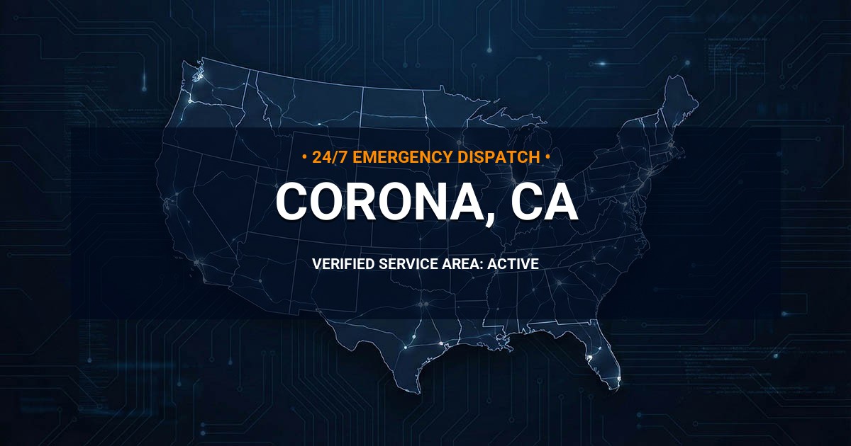 Emergency Plumbing Dispatch Map for Plumbing Services: Corona, CA