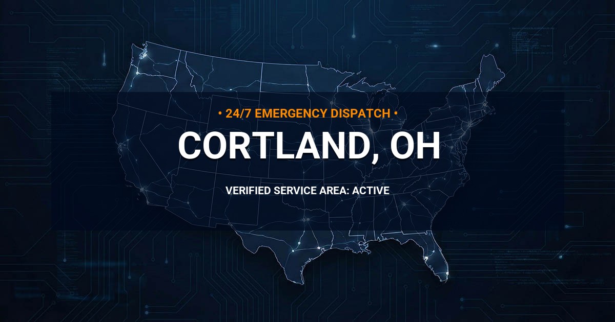 Emergency Plumbing Dispatch Map for Plumbing Services: Cortland, OH