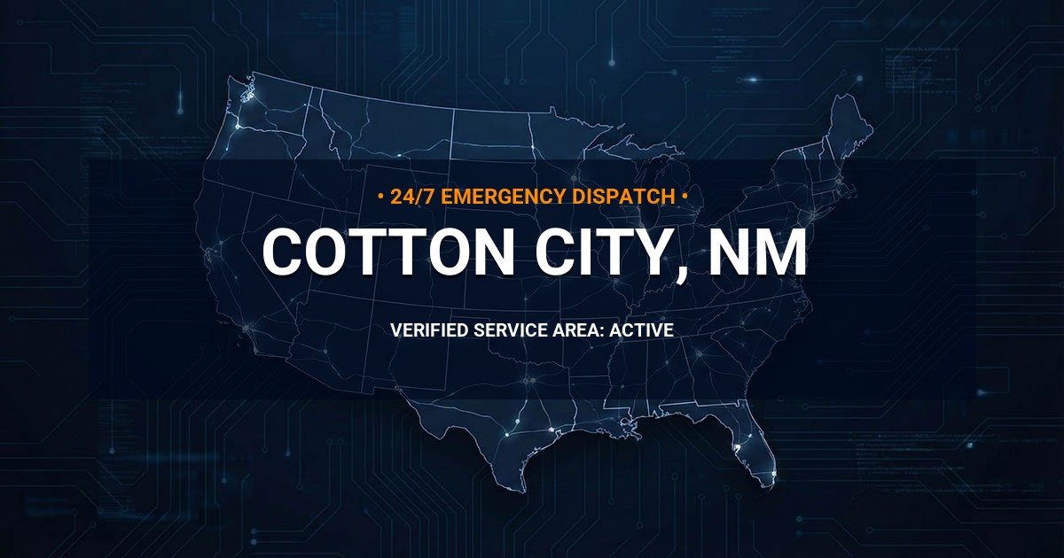 Emergency Plumbing Dispatch Map for Plumbing Services: Cotton City, NM