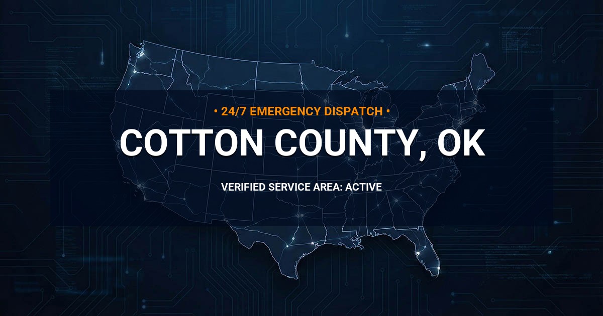 Emergency Plumbing Dispatch Map for Cotton County Plumbing Logistics
