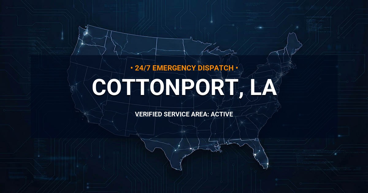Emergency Plumbing Dispatch Map for Plumbing Services: Cottonport, LA