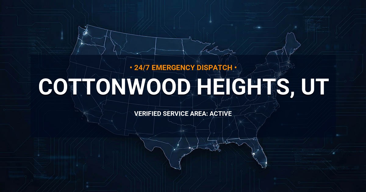 Emergency Plumbing Dispatch Map for Plumbing Services: Cottonwood Heights, UT