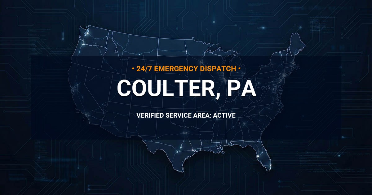 Emergency Plumbing Dispatch Map for Plumbing Services: Coulter, PA