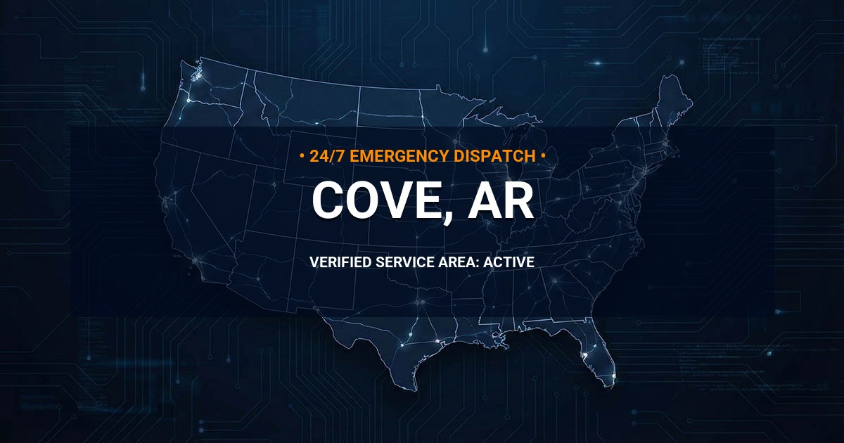Emergency Plumbing Dispatch Map for Plumbing Services: Cove, AR