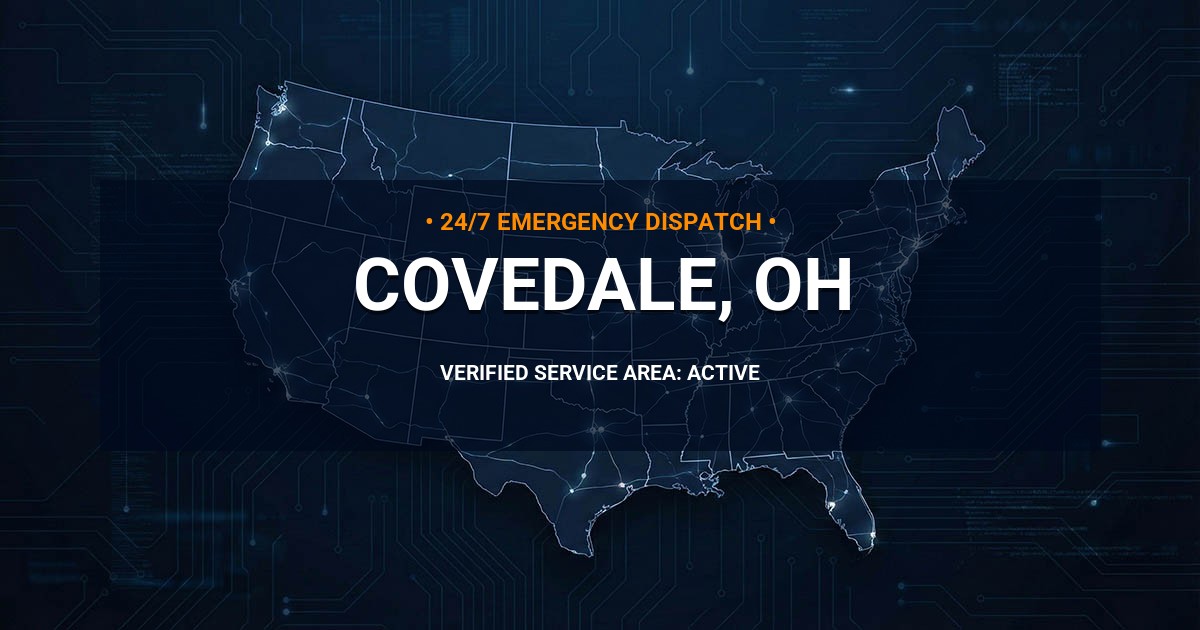 Emergency Plumbing Dispatch Map for Plumbing Services: Covedale, OH