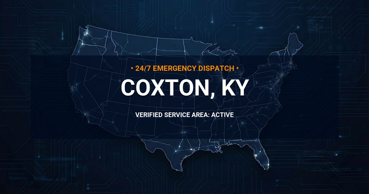 Emergency Plumbing Dispatch Map for Plumbing Services: Coxton, KY