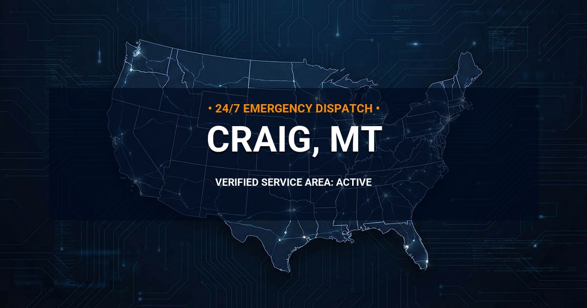 Emergency Plumbing Dispatch Map for Plumbing Services: Craig, MT